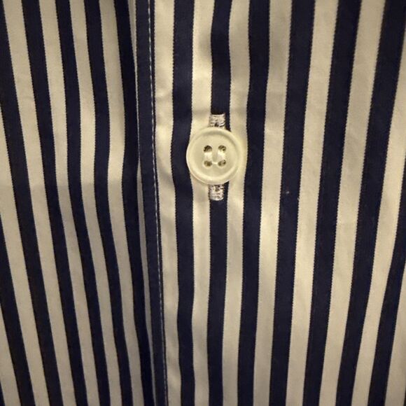BIG & TALL LUXURY Comme des Garçons Shirt White/Blue Geometric Stripe Size 3XL - Picture 13 of 15